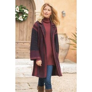 Soft Surroundings Maya Wool Blend Metallic Duster